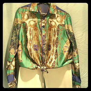 2 FOR $10- Designer Inspired Scarf Blouse